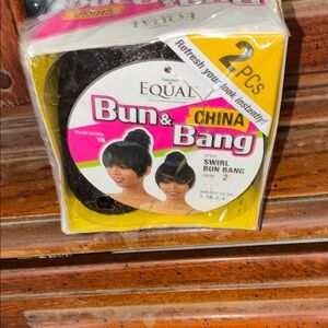 Shake-n-go  Bun and Bang Hairpiece in Black 2 piece set